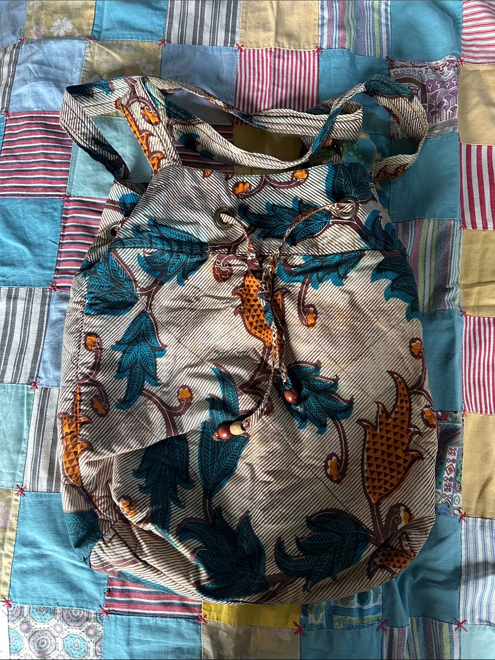 African wax print cotton bag